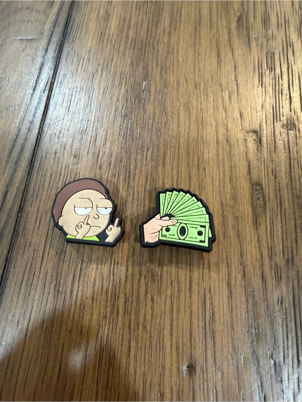Rick and Morty & Money Shoe Charms